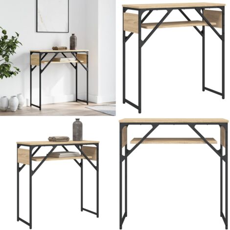 Tavolo Consolle Ripiano Rovere Sonoma 75x30x75cm Multistrato - Tavolino da ingresso - Tavolo da soggiorno