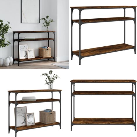 Tavolo Consolle Rovere Fumo 100x29x75 cm Legno Multistrato - Tavolo da ingresso - Tavolo da soggiorno