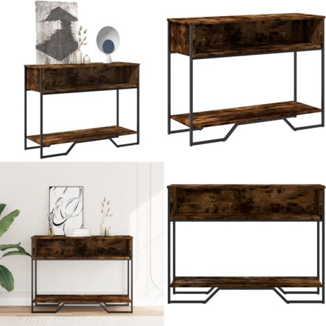 Tavolo Consolle Rovere Fumo 100x35x74,5 cm in Truciolato - Tavolo in legno multistrato - Tavolo in truciolato