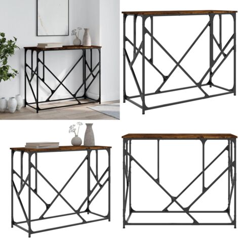 Tavolo Consolle Rovere Fumo 100x40x80 cm in Legno Multistrato - Tavolo da ingresso - Tavolo da soggiorno