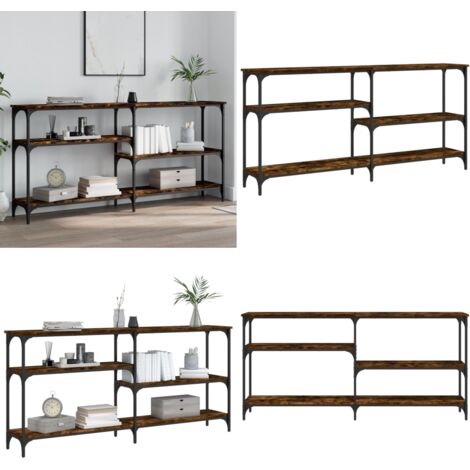 Tavolo Consolle Rovere Fumo 160x29x75 cm in Legno Multistrato - Tavolo da ingresso - Tavolo da soggiorno