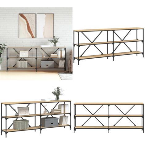 Tavolo Consolle Rovere Sonoma 180x30x75 cm Multistrato e Ferro - Tavolo da ingresso - Tavolo da soggiorno