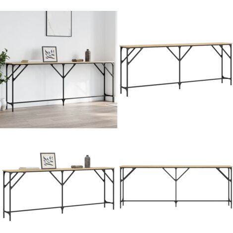 Tavolo Consolle Rovere Sonoma 200x29x75 cm in Legno Multistrato - Tavolo da ingresso - Tavolo da soggiorno