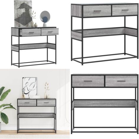 Tavolo Consolle Rovere Sonoma 90x35x80 cm in Legno Multistrato - Tavolo da ingresso - Tavolo da soggiorno
