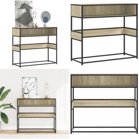 Tavolo Consolle Rovere Sonoma 90x35x80 cm in Legno Multistrato - Tavolo da ingresso - Tavolo in legno multistrato