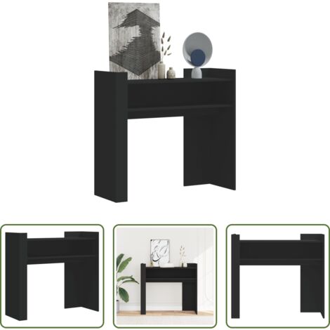 Tavolo consolle -  Tavolino Consolle Nero 100x35x90 cm in Legno Multistrato