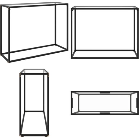 Tavolo Consolle Trasparente 100x35x75 cm in Vetro Temperato - Tavolo in vetro temperato - Tavolo in acciaio