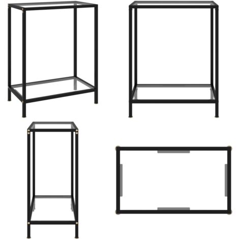 Tavolo Consolle Trasparente 60x35x75 cm in Vetro Temperato - Tavolo in vetro temperato - Tavolo in acciaio