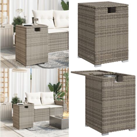 Tavolo Copri Serbatoio Propano Grigio 40x40x60 cm in Polyrattan - Tavolo esterno - Copertura serbatoio gas