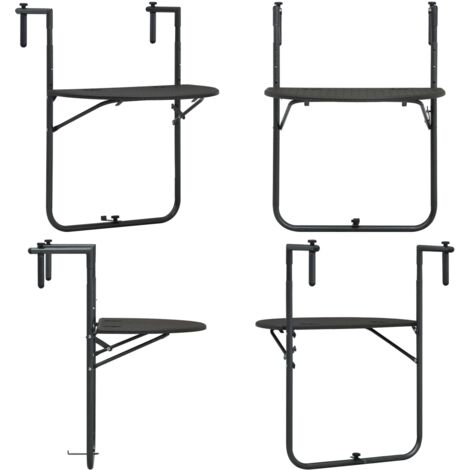 Tavolo da Balcone Pensile Marrone 60x64x83,5cm Plastica Rattan - Tavolo pensile - Tavolo da giardino