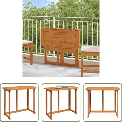 Tavolo da balcone -  Tavolo da Bistrot 90x50x75 cm in Legno Massello di Acacia