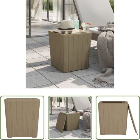 Tavolo da balcone -  Tavolo da Giardino con Coperchio Polipropilene Marrone Chiaro