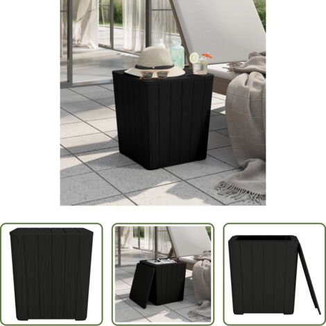 Tavolo da balcone -  Tavolo da Giardino con Coperchio Rimovibile Polipropilene Nero