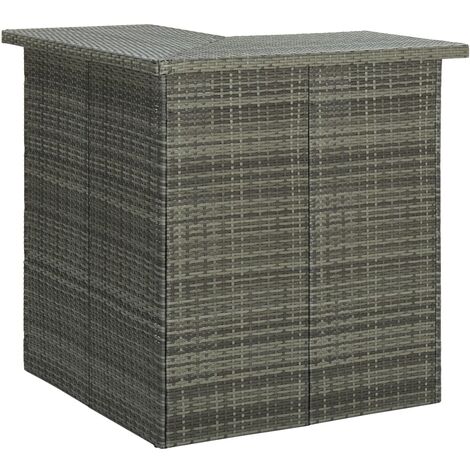 Tavolo da Bar Angolare Grigio 100x50x105 cm in Polyrattan