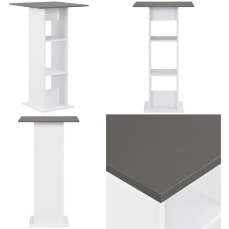 Tavolo da Bar Bianco e Grigio Antracite 60x60x110 cm - Tavolo da pranzo - Tavolo in legno