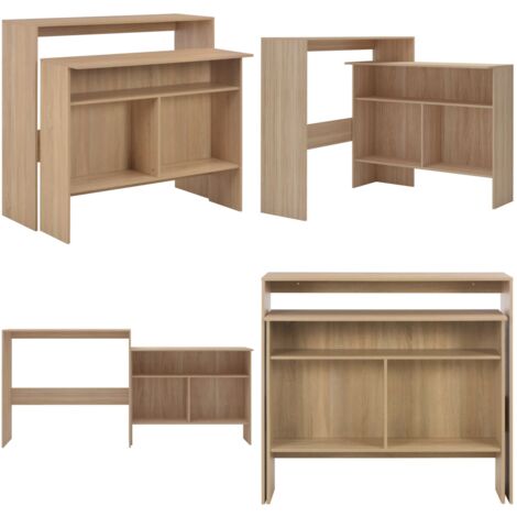Tavolo da Bar con 2 Piani d'Appoggio Rovere 130x40x120 cm - Tavolo da bar Rovere - Tavolo da bar con 2 piani