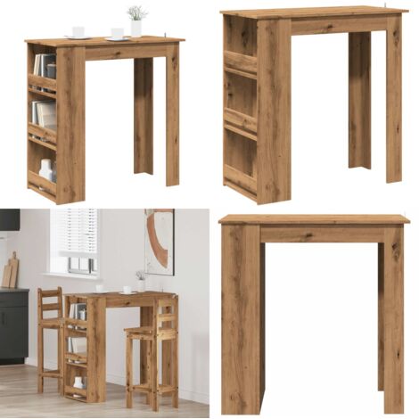 Tavolo da Bar con Ripiani Rovere 102x50x103,5 cm in Truciolato - Ripiani - Truciolato