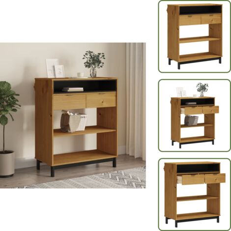 Tavolo da bar con ripiani - vidaXL Tavolino da Bar FLAM 92x45x110 cm in Legno Massello di Pino - Tavolo da bar con vano aperto