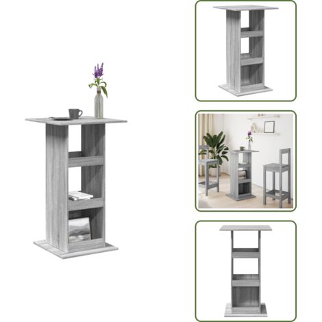 Tavolo da bar con ripiani - vidaXL Tavolo Bar Portaoggetti Grigio Sonoma 60x60x102 cm Multistrato - Tavolo da bar grigio