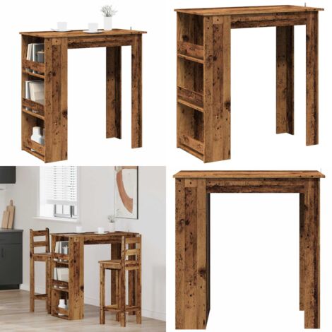 Tavolo da Bar con Ripiano Legno Antico 102x50x103,5 cm - Ripiano in legno - Tavolo da bistrò