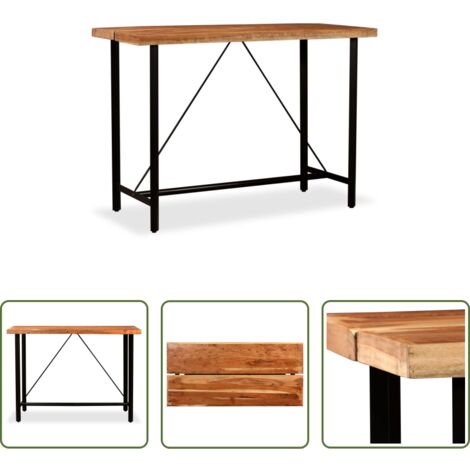 Tavolo da bar in acacia -  Tavolino da Bar in Legno Massello di Acacia 150x70x107 cm