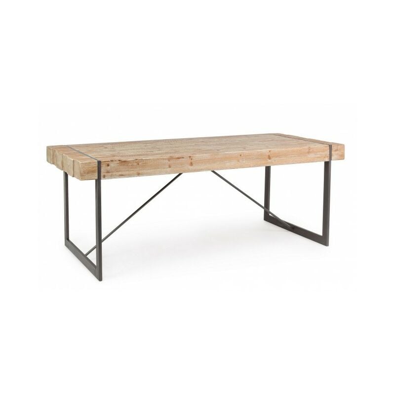 Tavolo urban industriale Garrett con piano in legno