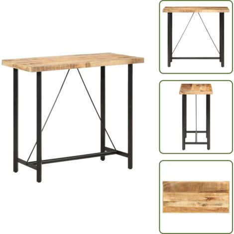 Tavolo da bar in legno grezzo - vidaXL Tavolo da Bar 120x58x107 cm in Legno Ruvido di Mango -