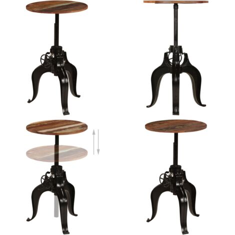 Tavolo da Bar in Legno Massello di Recupero 60x(76-110) cm - Tavolo in legno massello - Tavolo vintage