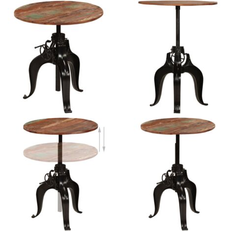 Tavolo da Bar in Legno Massello di Recupero 75x(76-110) cm - Tavolo in legno massello - Tavolo vintage