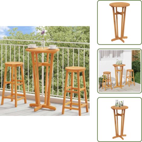 Tavolo da bar in legno - vidaXL Tavolo da Bar da Giardino Ø60x105 cm Legno Massello di Acacia -