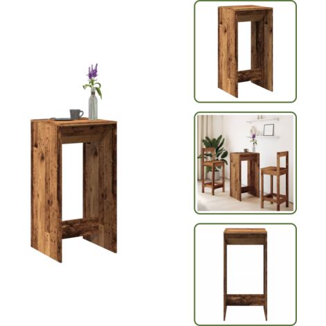 Tavolo da bar in truciolato - vidaXL Tavolo da Bar Legno Antico 51x50x103,5 cm in Legno Multistrato -
