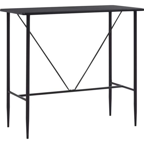 Tavolo da Bar Nero 120x60x110 cm in MDF