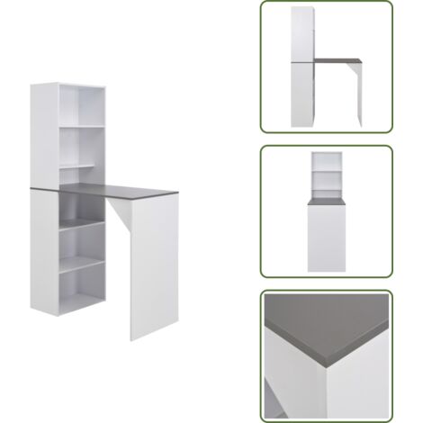 Tavolo da bar per appartamento - vidaXL Tavolo da Bar con Mobiletto Bianco 115x59x200 cm - Tavolo da bar con mobiletto