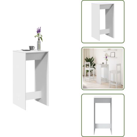 Tavolo da bar per soggiorno - vidaXL Tavolo da Bar Bianco 51x50x103,5 cm in Truciolato - Tavolo da bar per cucina