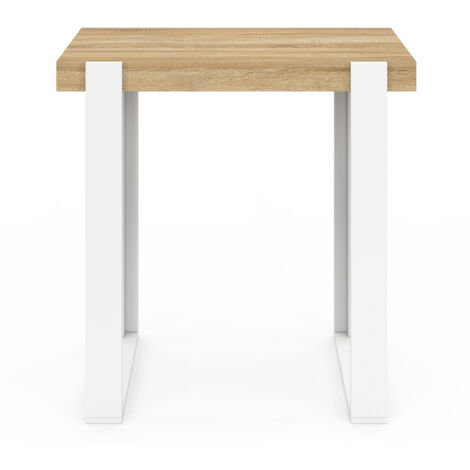 Tavolo da bar PHOENIX in legno e bianco 90 cm