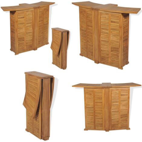 Tavolo da Bar Pieghevole 155x53x105 cm in Massello di Teak - Tavolo da giardino in teak - Tavolo da bar in legno
