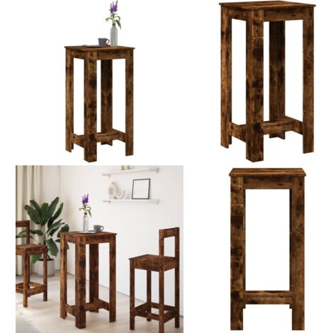 Tavolo da Bar Rovere Fumo 51x50x103,5 cm in Legno Multistrato - Tavolo in legno multistrato - Tavolo da pranzo