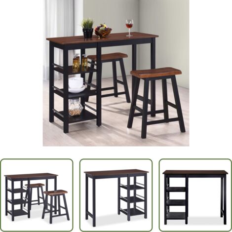 Tavolo da bar -  Set da Bar 3 pz in MDF Nero