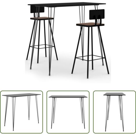 Tavolo da bar -  Set da Bar 3 pz Nero