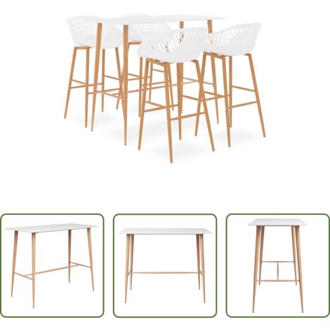 Tavolo da bar -  Set da Bar 5 pz Bianco