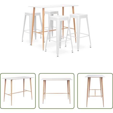 Tavolo da bar -  Set da Bar 5 pz Bianco