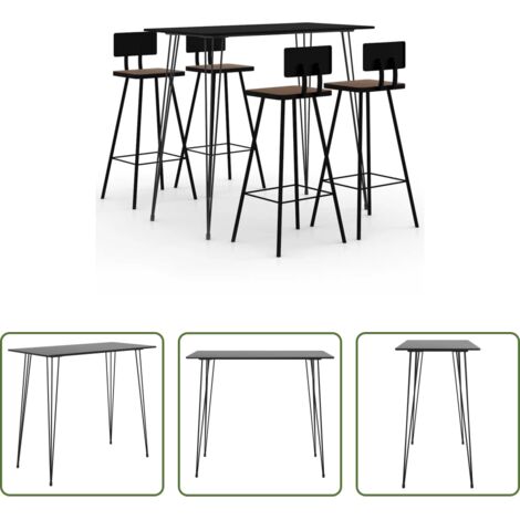 Tavolo da bar -  Set da Bar 5 pz Nero