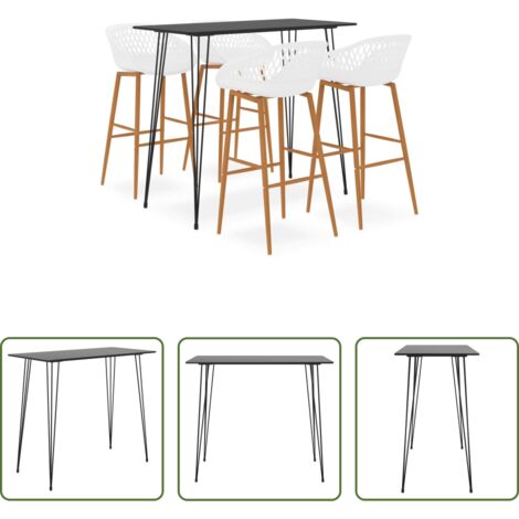 Tavolo da bar -  Set da Bar 5 pz Nero e Bianco