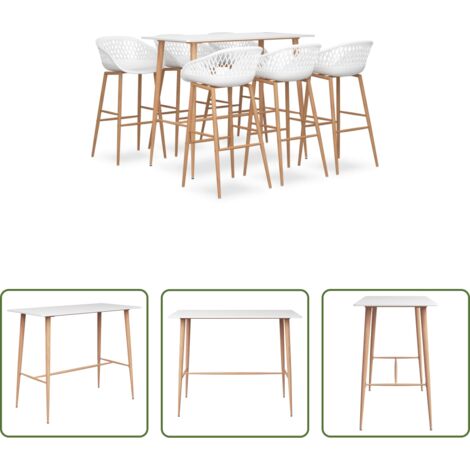 Tavolo da bar -  Set da Bar 7 pz Bianco
