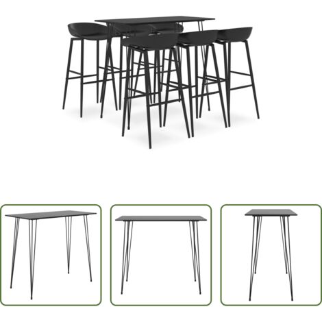 Tavolo da bar -  Set da Bar 7 pz Nero