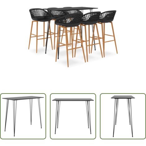 Tavolo da bar -  Set da Bar 7 pz Nero