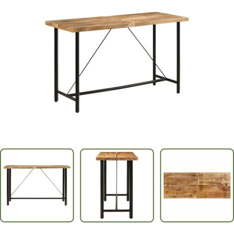Tavolo da bar -  Tavolino da Bar 180x70x107 cm Legno Massello di Mango e Ferro