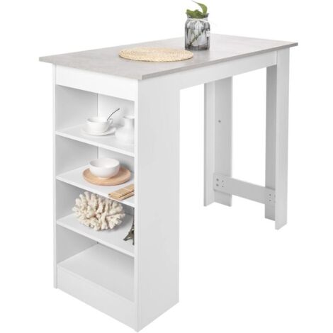 Tavolo da bar Ulisem, tavolo da cucina, tavolo da bar con contenitore, tavolo da bistrot, mobile contenitore per soggiorno, 115 x 103 x 50 cm, 40 kg