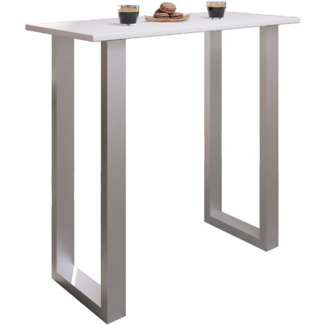 Tavolo da bar VCM  Tresen  Tavolo in stand  Tavolo alto  Tavolo Bartresen - Xona 110x50 cm (Argento / Bianco)