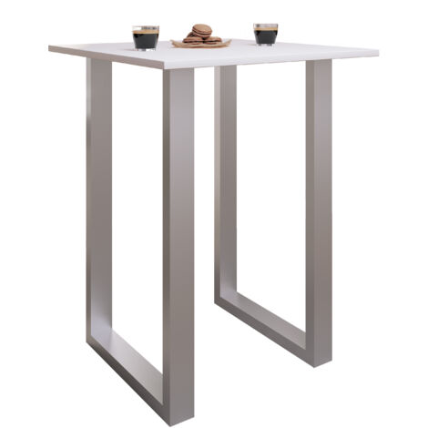 Tavolo da bar VCM  Tresen  Tavolo in stand  Tavolo alto  Tavolo Bartresen - Xona 80x50 cm (Argento / Bianco)